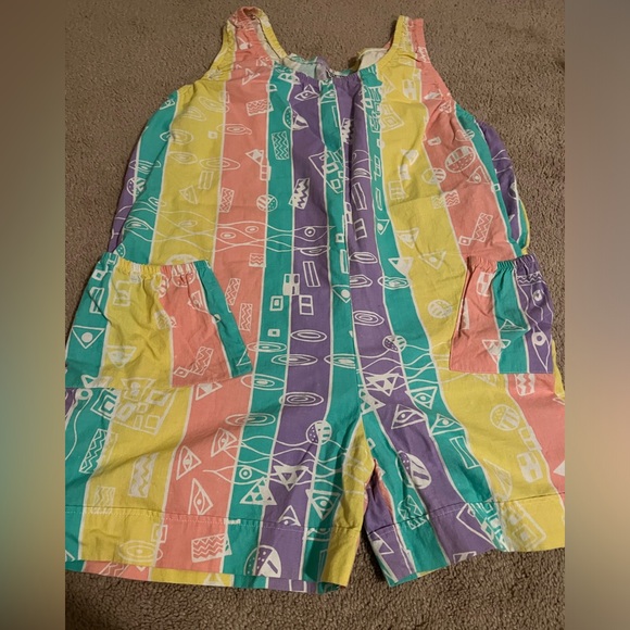 Pants - Colorful Geometric Print Romper